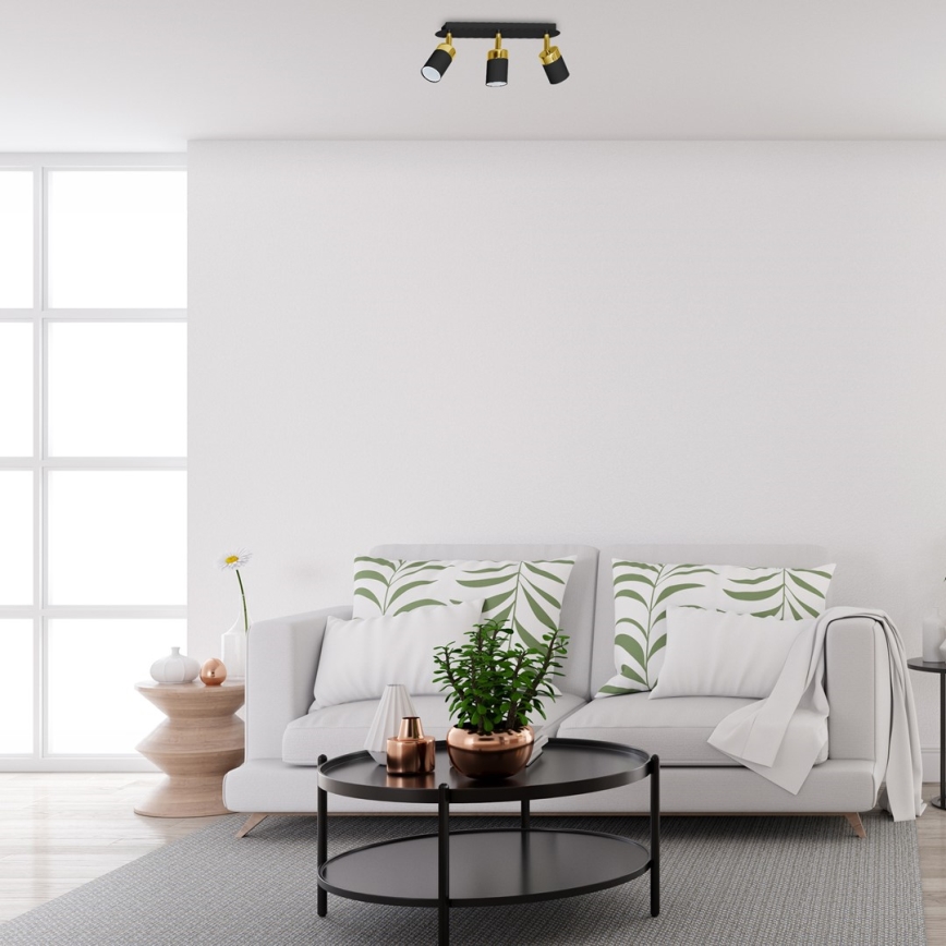 Oprawa punktowa JOKER 3xGU10/25W/230V czarna/złota