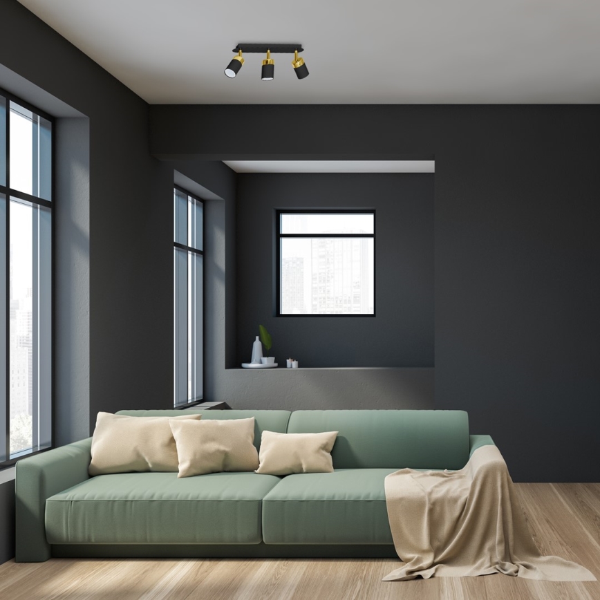 Oprawa punktowa JOKER 3xGU10/25W/230V czarna/złota