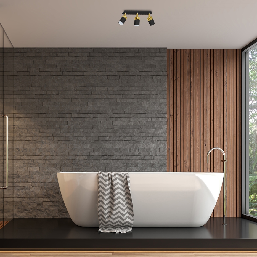 Oprawa punktowa JOKER 3xGU10/25W/230V czarna/złota