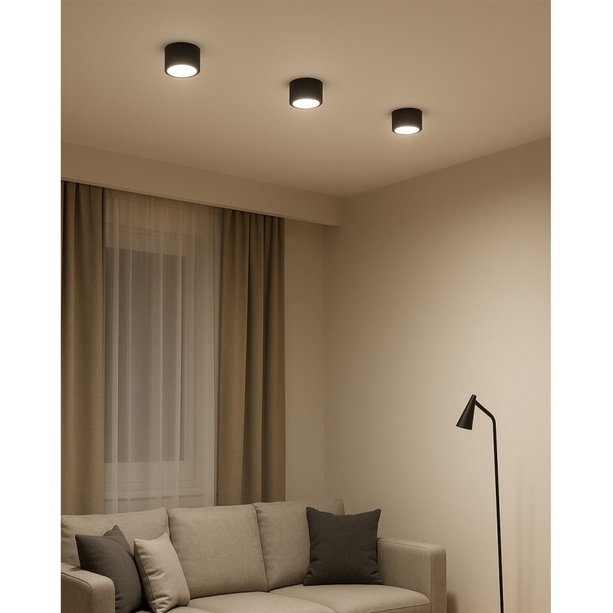 Oprawa punktowa LED/5W/230V 3000/4000/6400K śr. 7,5 cm czarna