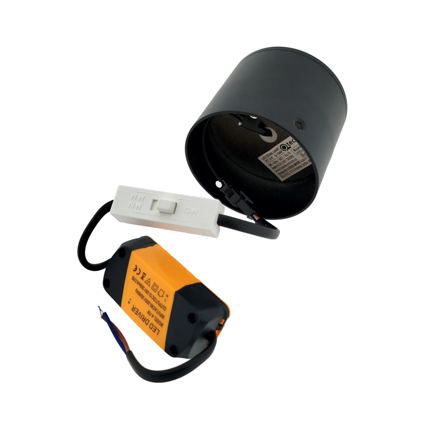 Oprawa punktowa LED/5W/230V 3000/4000/6400K śr. 7,5 cm czarna