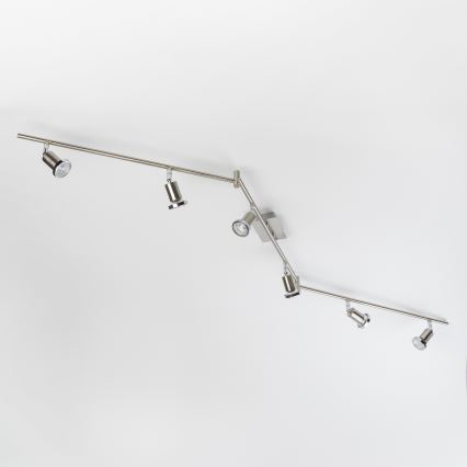 Oprawa punktowa LED 6x GU10/5W/230V, matowy chrom
