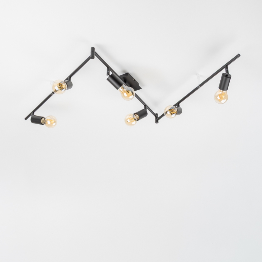 Oprawa punktowa LED 6xE27/6,5W/230V czarna