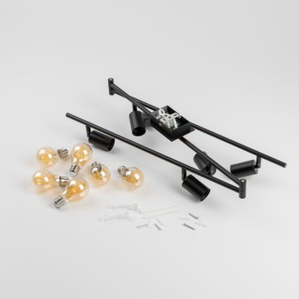 Oprawa punktowa LED 6xE27/6,5W/230V czarna