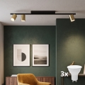 Oprawa punktowa LED LOGAN 3xGU10/10W/230V czarna/złota