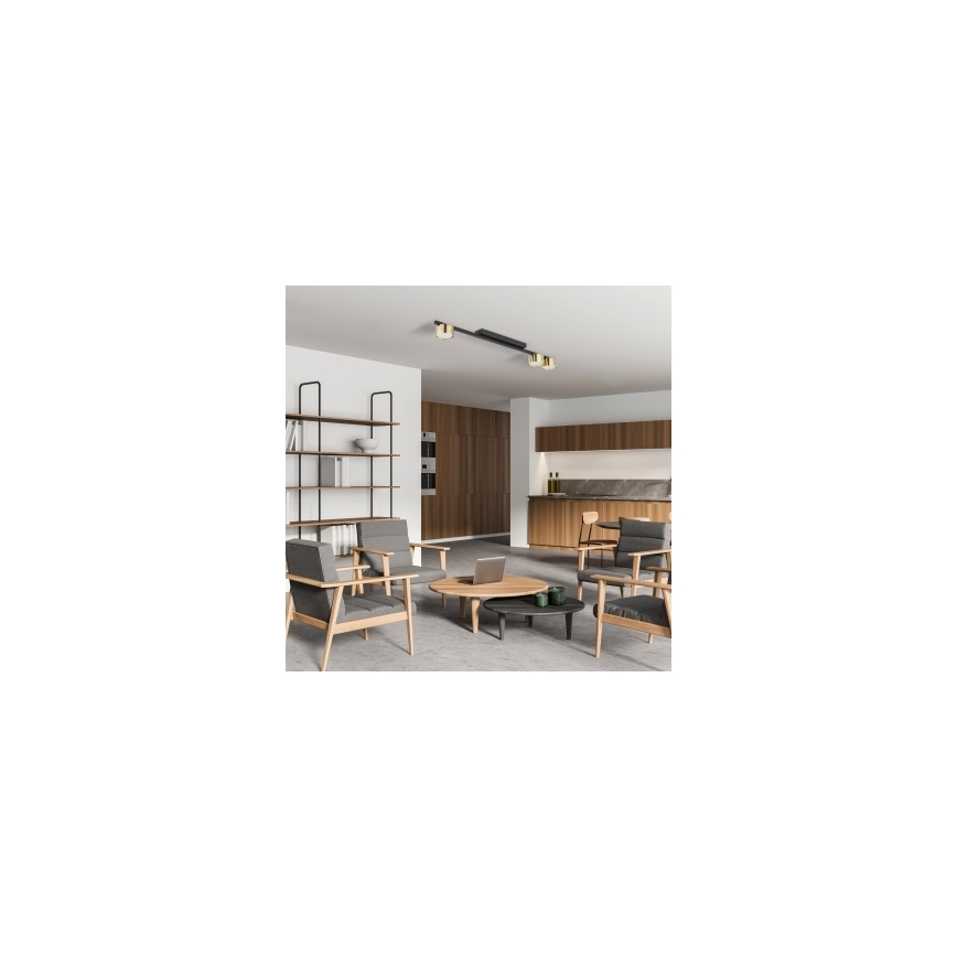 Oprawa punktowa LED LOGAN 3xGU10/10W/230V czarna/złota