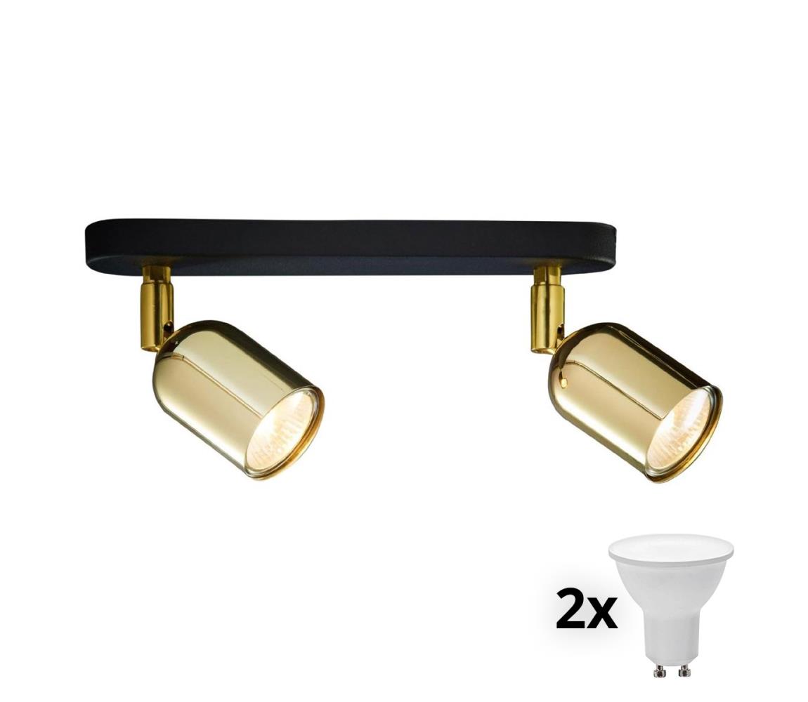 Oprawa punktowa LED TOP 2xGU10/10W/230V czarna/złota
