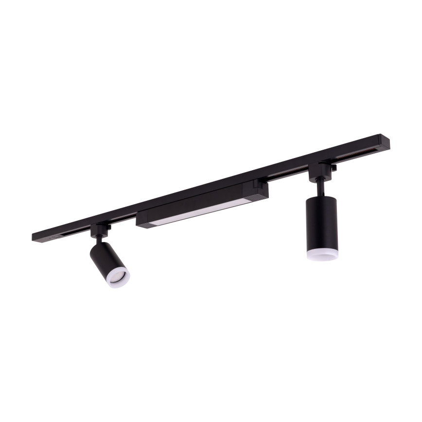 Reflektor punktowy LED do systemu szynowego TRACER, 2x GU10 (10W/230V) + LED 20W, 1 m, czarny