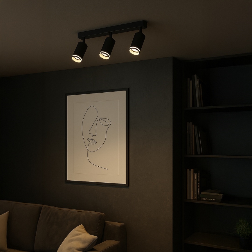 Oprawa punktowa PIPE 3xGU10/10W/230V czarna