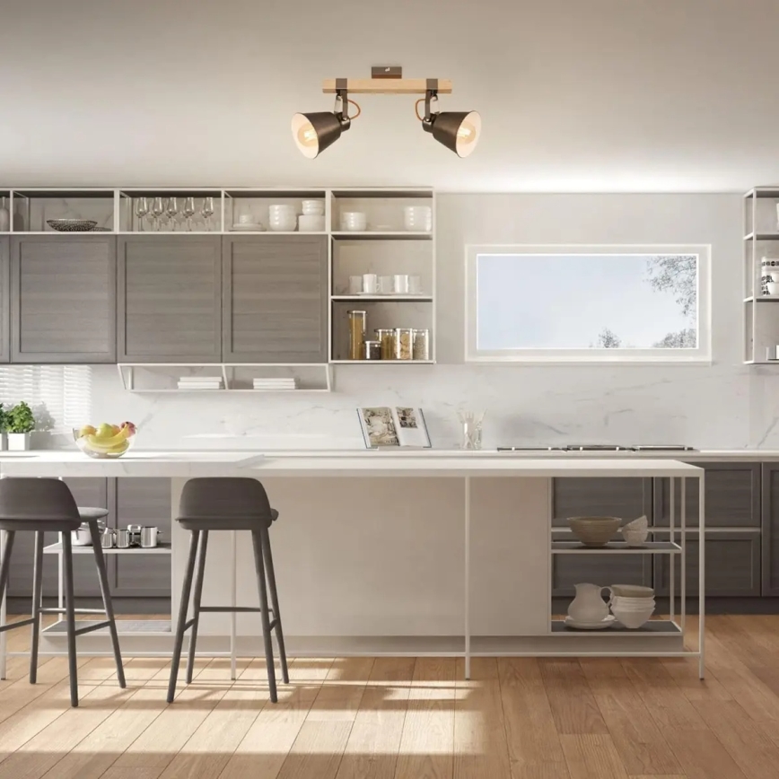 Oprawa punktowa RETRO 2xE27/40W/230V brązowa