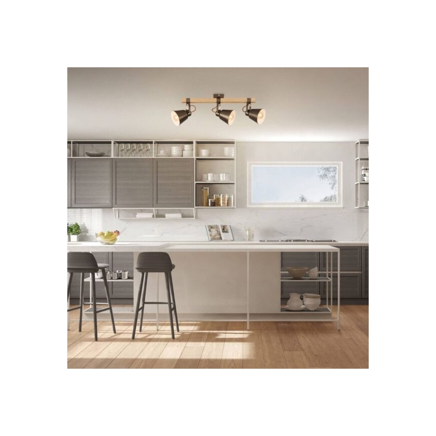 Oprawa punktowa RETRO 3xE27/40W/230V brązowa