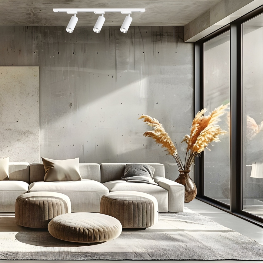 Oprawa punktowa w systemie szynowym MICA 3xGU10/10W/230V, biały/matowy chrom