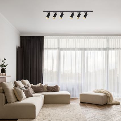 Oprawa punktowa w systemie szynowym MICA 6xGU10/10W/230V czarno-złota
