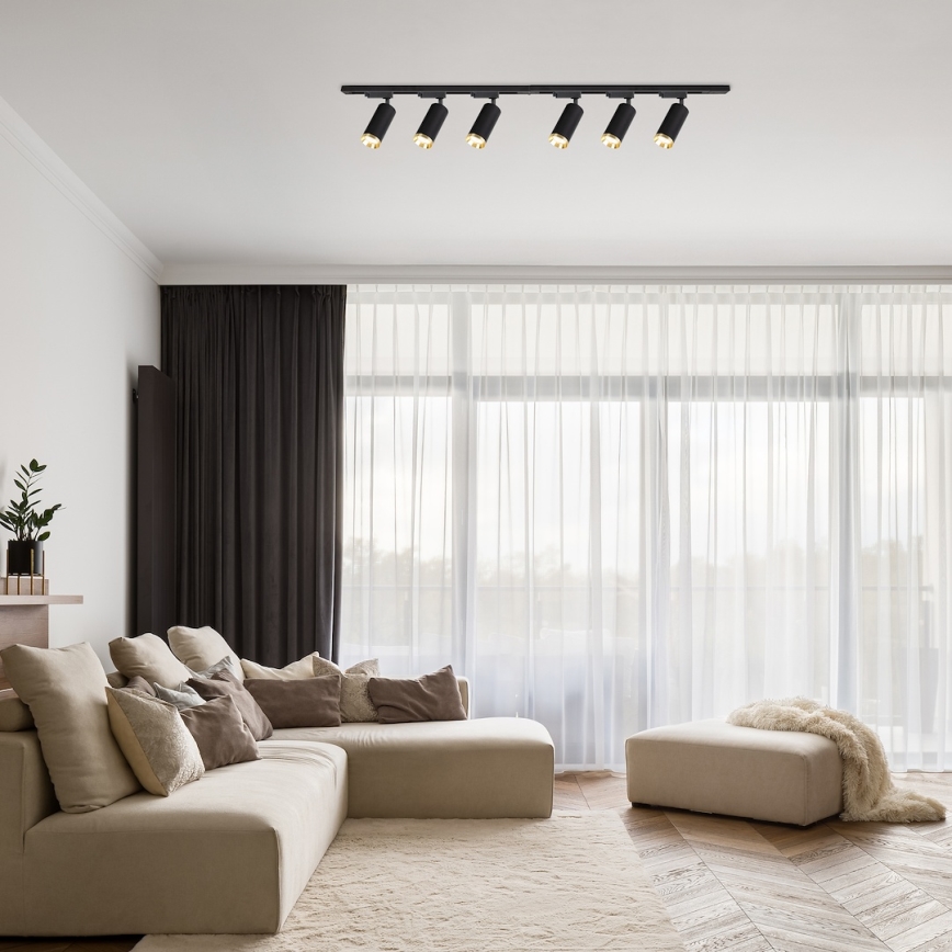 Oprawa punktowa w systemie szynowym MICA 6xGU10/10W/230V czarno-złota