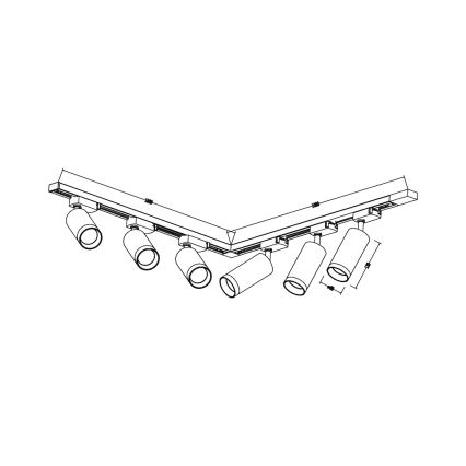 Oprawa punktowa w systemie szynowym MICA 6xGU10/10W/230V czarno-złota
