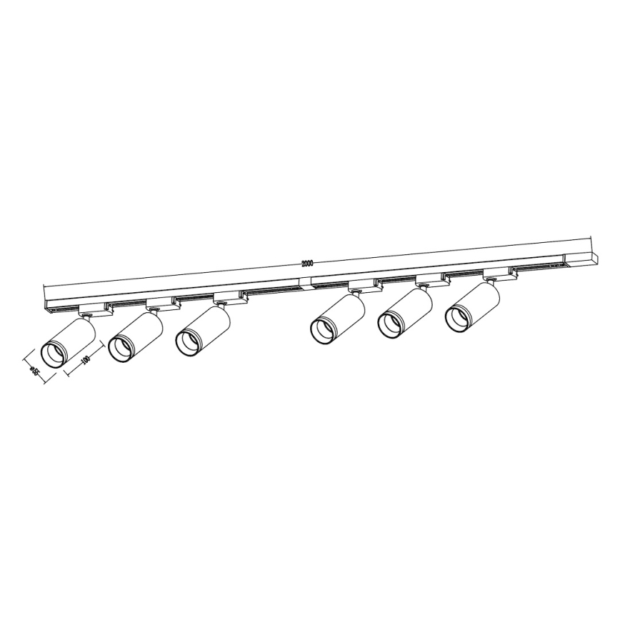 Oprawa punktowa w systemie szynowym PIPE 6xGU10/10W/230V czarna
