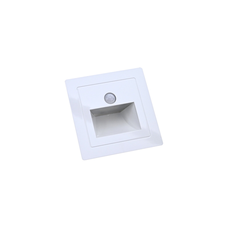 Oprawa schodowa LED z czujnikiem ruchu i zmierzchu, 3W/230V/3000K, biała