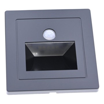Oprawa schodowa LED z czujnikiem ruchu i zmierzchu, 3W/230V, 6000K, czarna