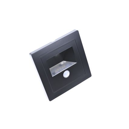 Oprawa schodowa LED z czujnikiem ruchu i zmierzchu, 3W/230V, 6000K, czarna