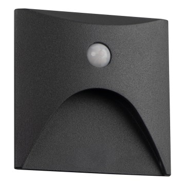 Oprawa schodowa LED z czujnikiem ruchu i zmierzchu EXIN LED/2,5W/230V 3000K IP65 antracytowy, kwadratowy