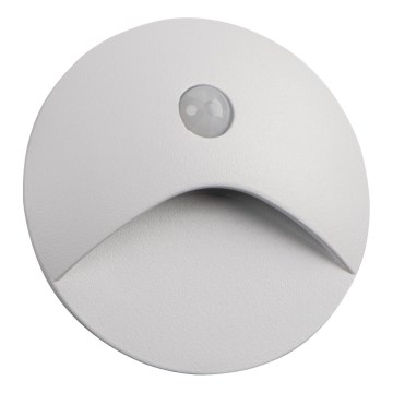Oprawa schodowa LED z czujnikiem ruchu i zmierzchu EXIN LED/2,5W/230V 3000K IP65 biała okrągła