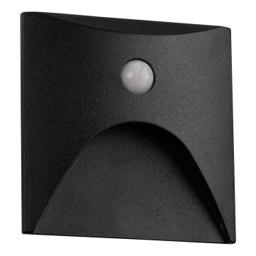 Oprawa schodowa LED z czujnikiem ruchu i zmierzchu EXIN LED/2,5W/230V 3000K IP65, czarna, kwadratowa
