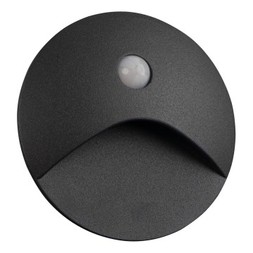 Oprawa schodowa LED z czujnikiem ruchu i zmierzchu EXIN LED/2,5W/230V 3000K IP65 okrągła, antracytowa