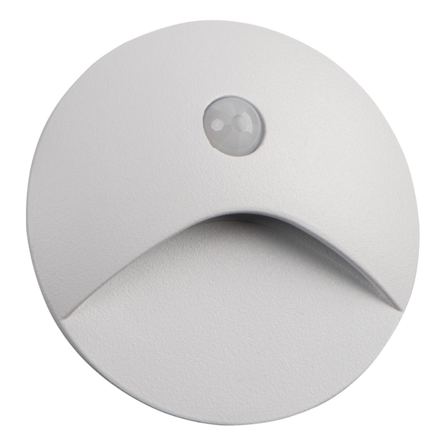 Oprawa schodowa LED z czujnikiem ruchu i zmierzchu EXIN LED/2,5W/230V 4000K IP65 biała okrągła