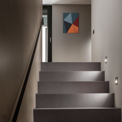 Oprawa schodowa LED z czujnikiem ruchu i zmierzchu LED/1,5W/230V 3000/4000/6000K antracyt