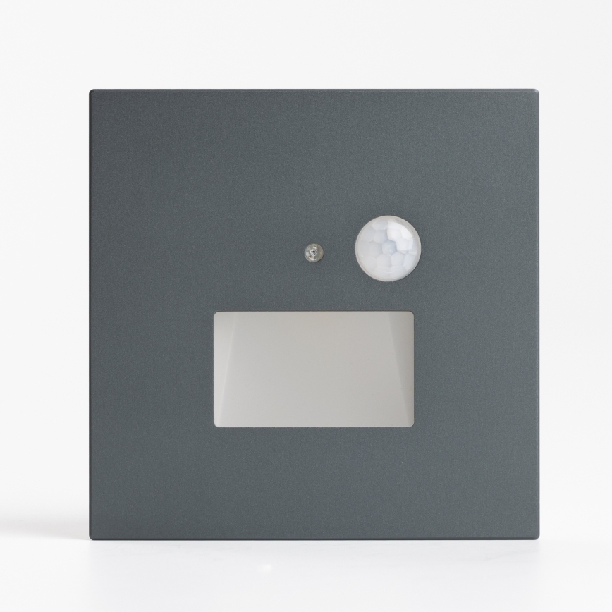 Oprawa schodowa LED z czujnikiem ruchu i zmierzchu LED/1,5W/230V 3000/4000/6000K antracyt