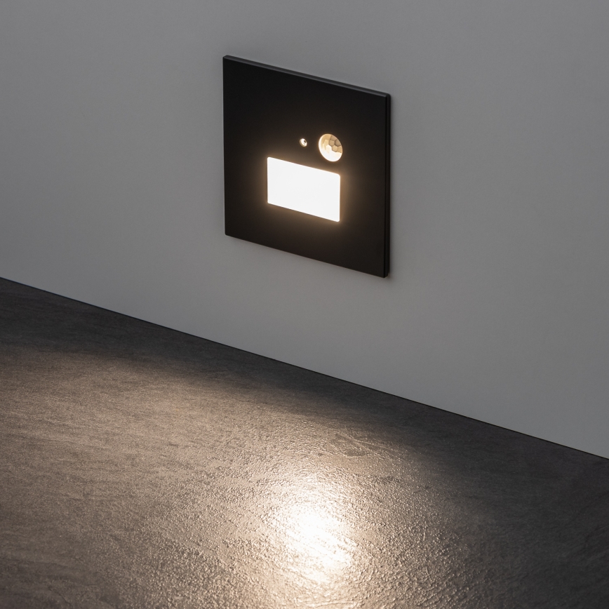 Oprawa schodowa LED z czujnikiem ruchu i zmierzchu LED/1,5W/230V 3000/4000/6000K antracyt