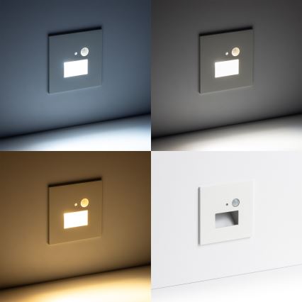 Lampa schodowa LED z czujnikiem ruchu i zmierzchu 1,5W/230V 3000/4000/6000K biała