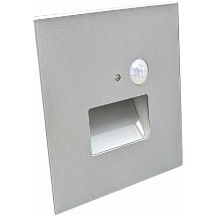 Oprawa schodowa LED z czujnikiem ruchu i zmierzchu, 1,5W/230V, 3000/4000/6000K, szara