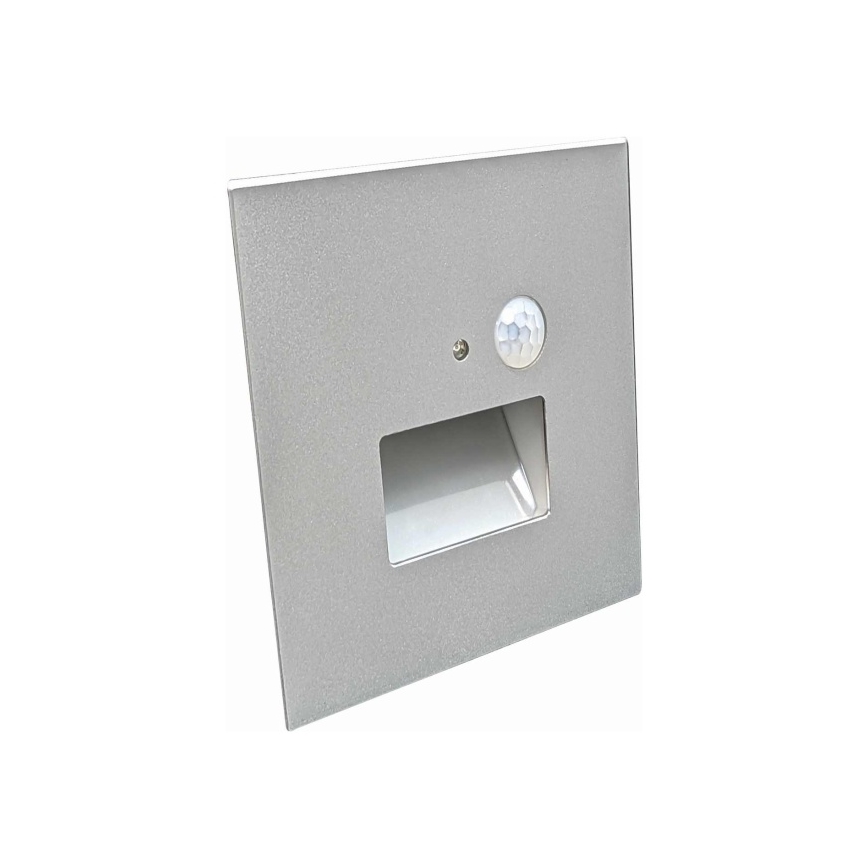 Oprawa schodowa LED z czujnikiem ruchu i zmierzchu, 1,5W/230V, 3000/4000/6000K, szara