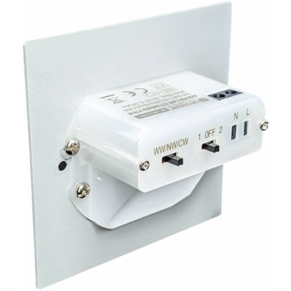 Oprawa schodowa LED z czujnikiem ruchu i zmierzchu, 1,5W/230V, 3000/4000/6000K, szara