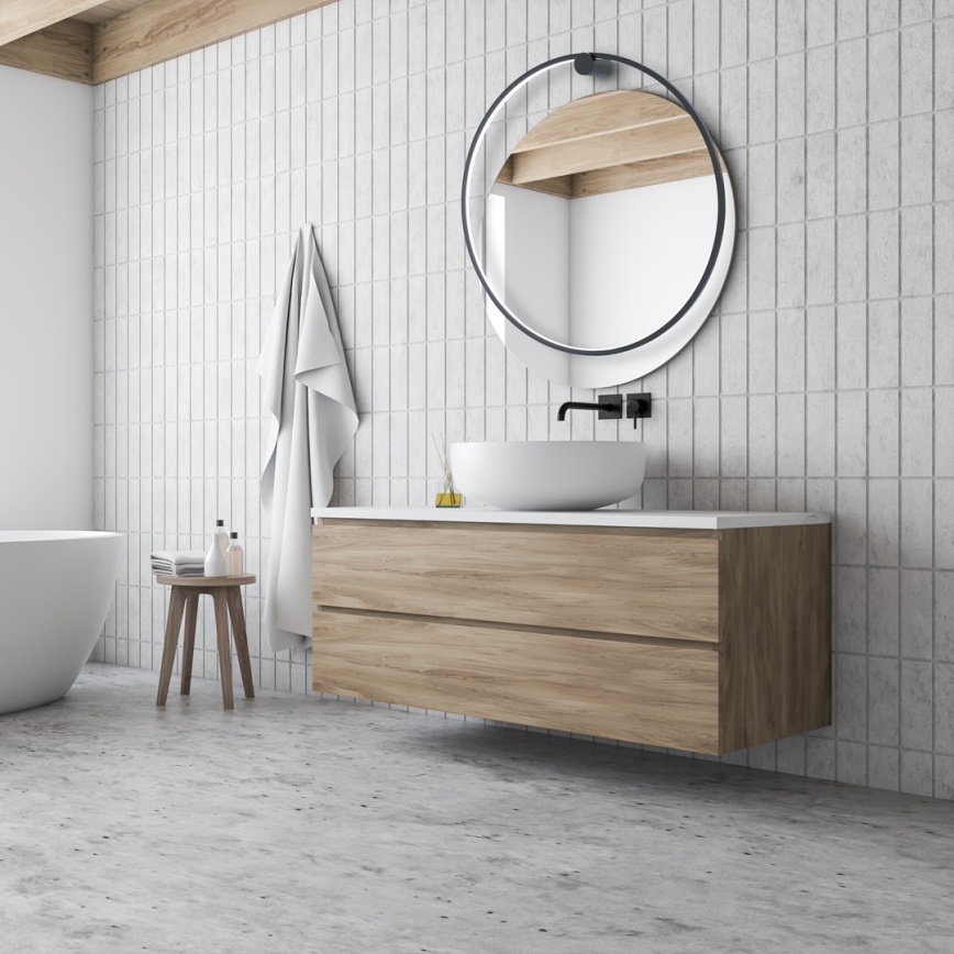 Oprawa ścienna LED SATURNO LED/46W/230V śr. 80 cm IP44 czarna