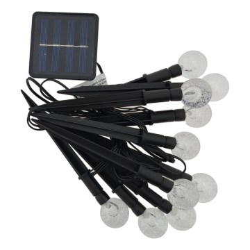 Oprawa solarna LED RGB 10xLED/1,2V 300 mAh IP44 czarna