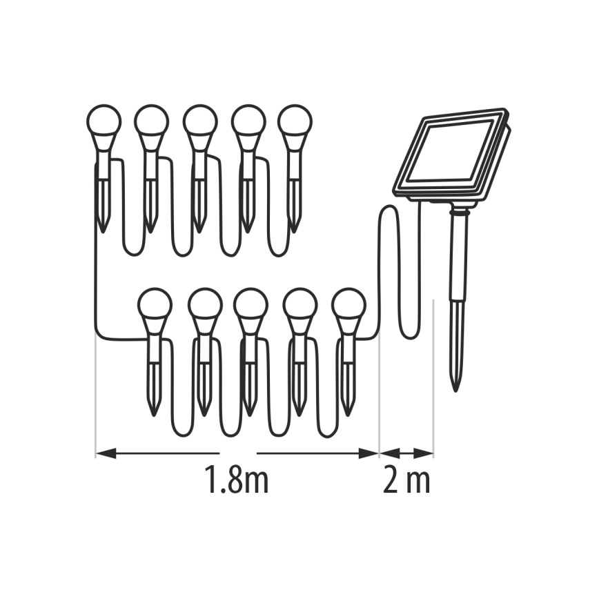 Oprawa solarna LED RGB 10xLED/1,2V 300 mAh IP44 czarna