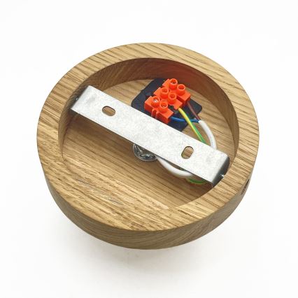 Oprawa sufitowa FLO WOOD 1xE27/15W/230V dąb/przezroczysta śr. 22 cm