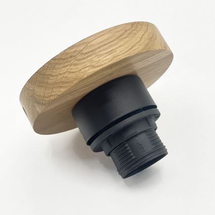 Oprawa sufitowa FLO WOOD 1xE27/15W/230V dąb/przezroczysta śr. 22 cm