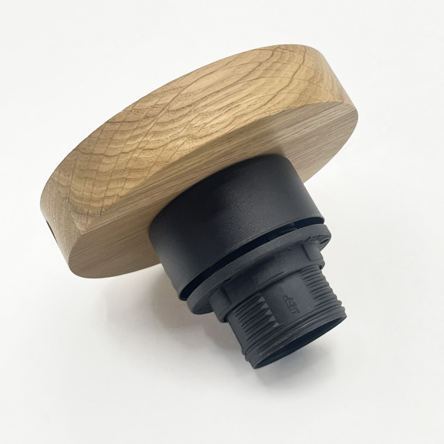 Oprawa sufitowa FLO WOOD 1xE27/15W/230V dąb/przezroczysta śr. 22 cm