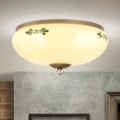 Oprawa sufitowa LANDHAUS 2xE27/60W/230V, śr. 28 cm, brązowa/beżowa/zielona