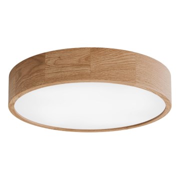 Oprawa sufitowa łazienkowa z czujnikiem CLEO, 4x E27/24W/230V, śr. 47,5 cm, IP54, dąb