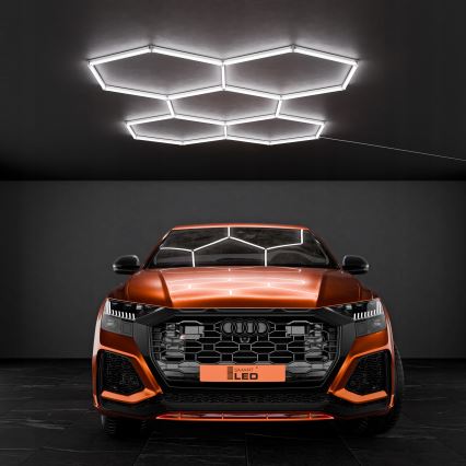 Oprawa sufitowa LED HEXAGON LED/192W/85-265V 6500K 298x209 cm CRI 90 IP54 biała