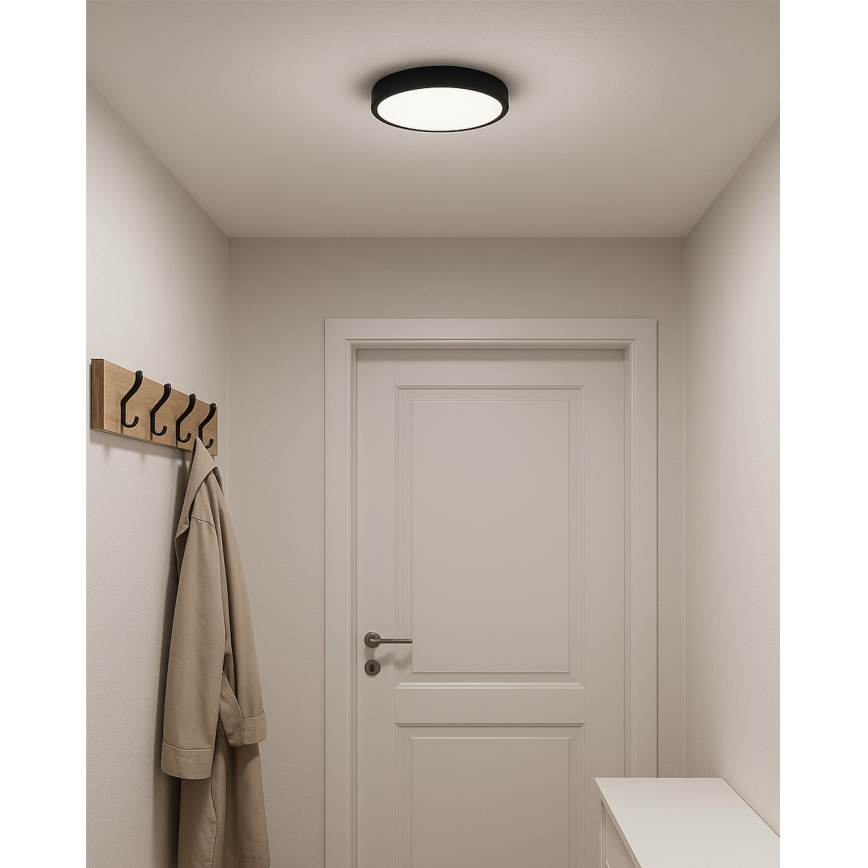 Oprawa sufitowa LED 24W/230V 3000/4000/6500K, śr. 30 cm, czarna