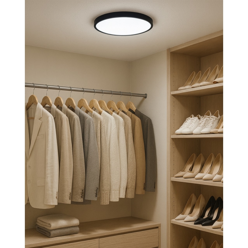 Oprawa sufitowa LED 24W/230V 3000/4000/6500K, śr. 30 cm, czarna