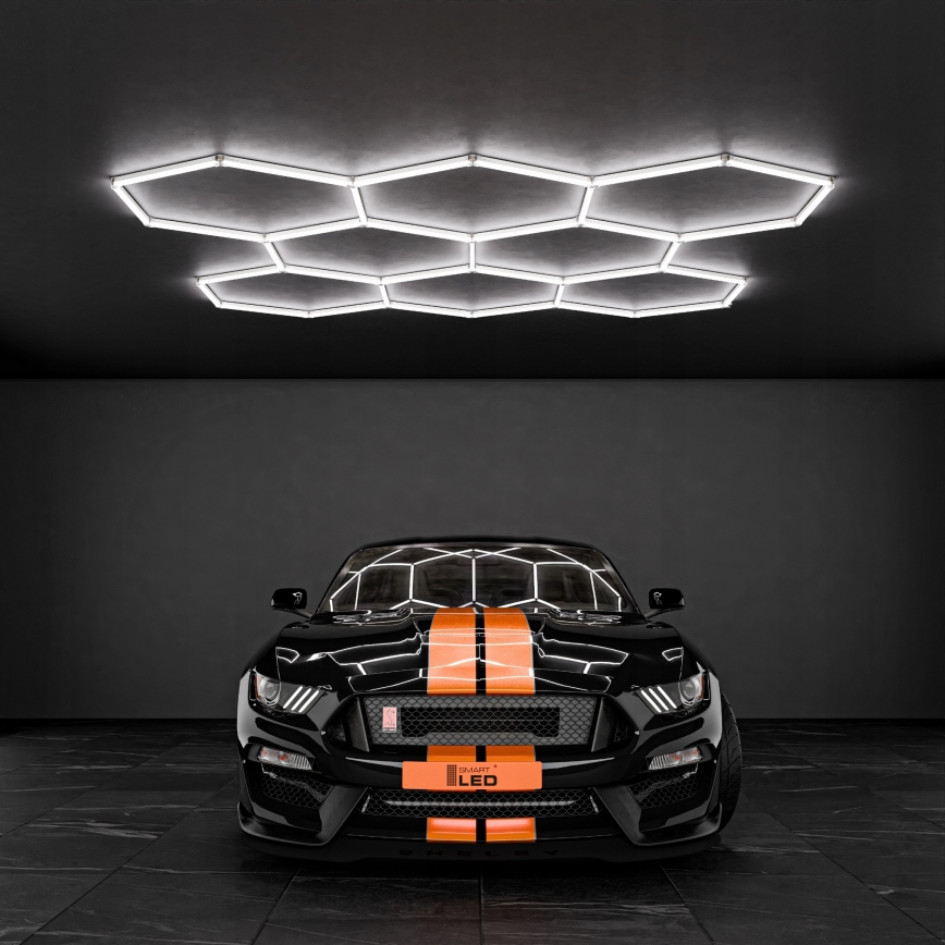 Oprawa sufitowa LED HEXAGON LED/350W/85-265V 6500K 313x298 cm CRI 90 IP44 biała