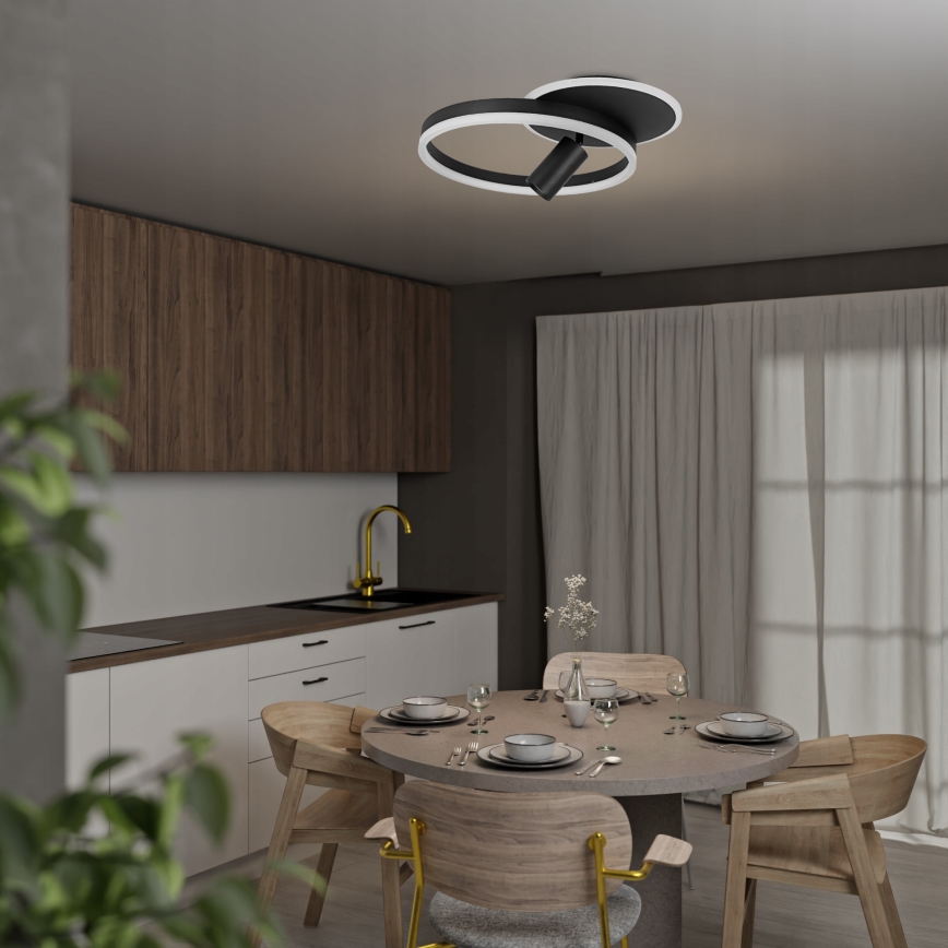 Oprawa sufitowa LED/38W/230V + 1xGU10/30W czarna