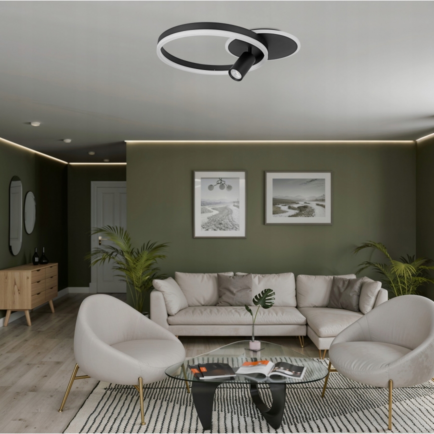 Oprawa sufitowa LED/38W/230V + 1xGU10/30W czarna