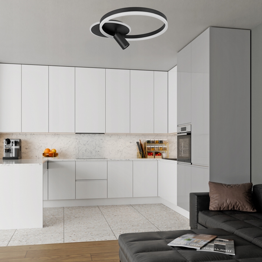 Oprawa sufitowa LED/38W/230V + 1xGU10/30W czarna